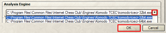 Setup Komodo chess engine for Dasher